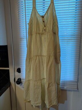Sonoma Yellow and White Striped Sundress